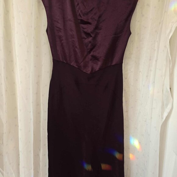Jones New York Plum Midi Cocktail Dress Satin - Picture 3 of 9